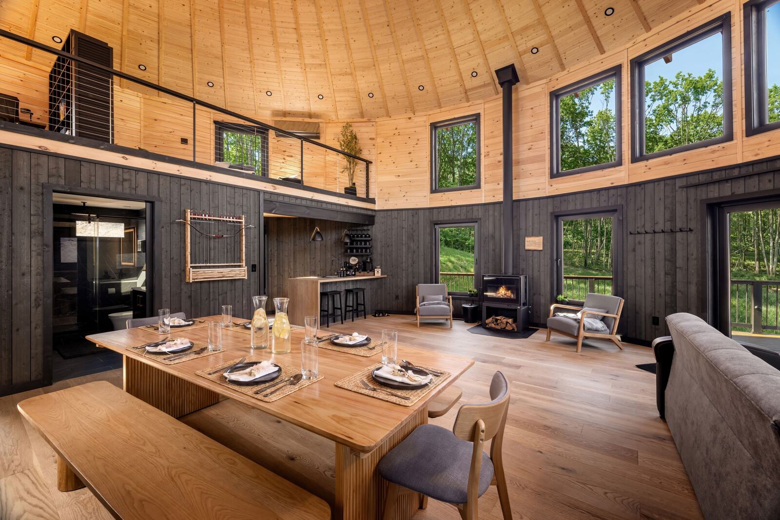 The dining table by the windows